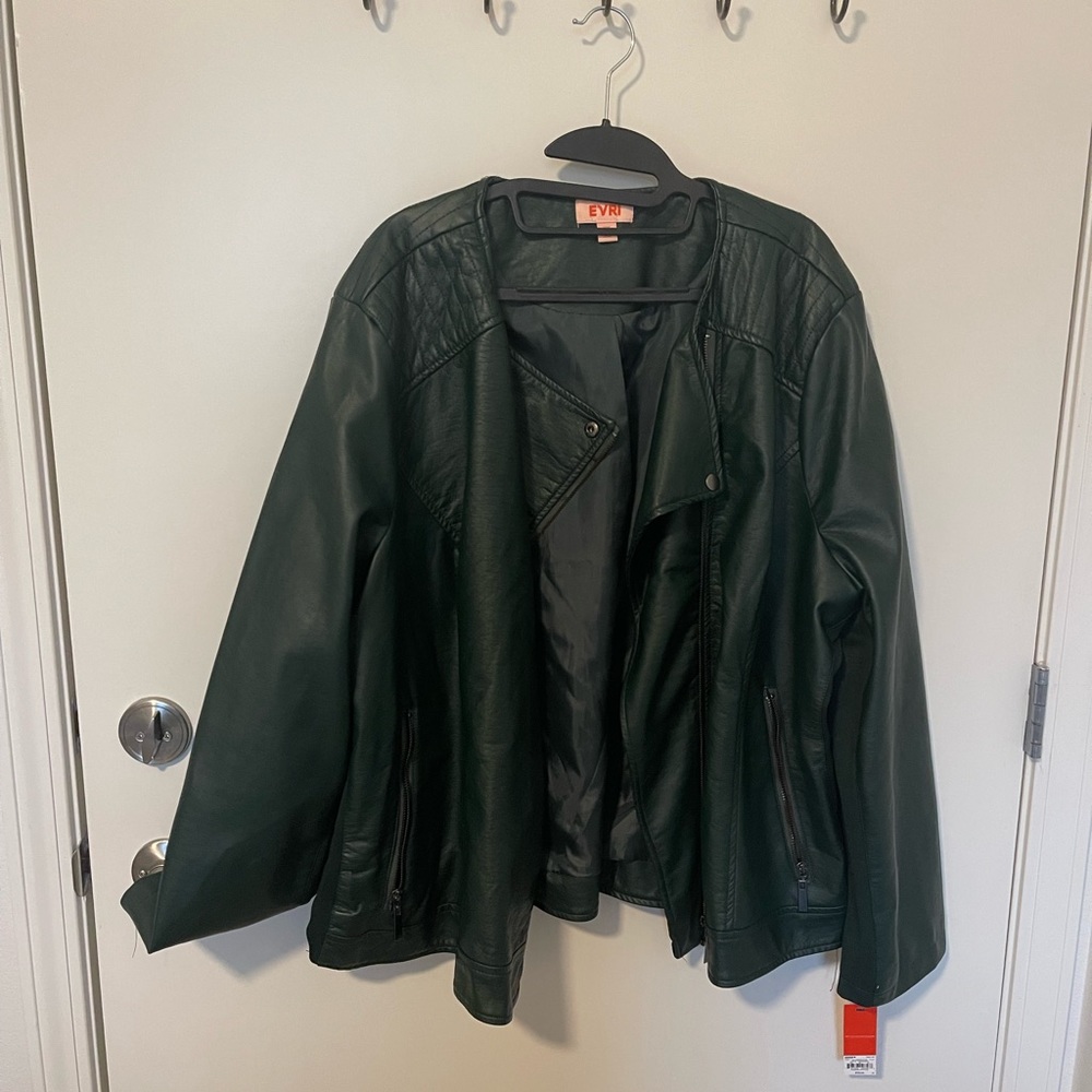 Green Faux Leather Jacket- 3XL NWT